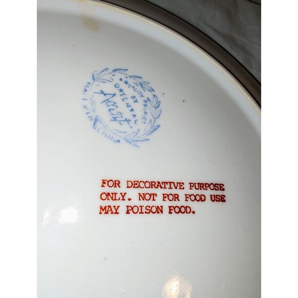 Lot Of 2 Oriental Accent Bird Plates Peacock Decorative Vintage 10.25 Inches - Picture 7 of 15